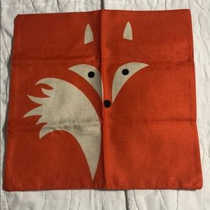 NEW. Fox pillow cover. 17 x 17